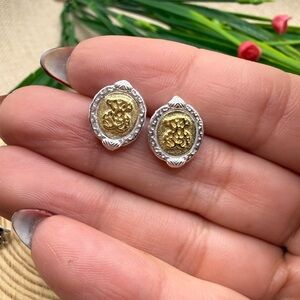 Gold and Silver Earrings 925